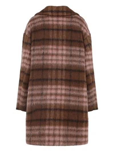 Moschino Double-breasted Plaid Coat With Warm Acrylic Blend