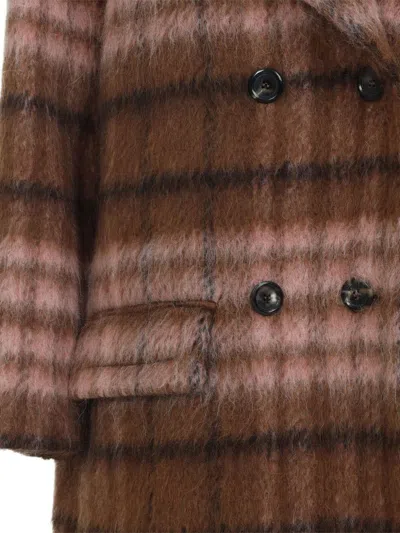 Moschino Double-breasted Plaid Coat With Warm Acrylic Blend