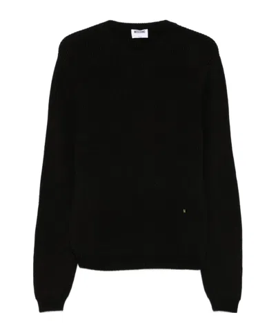 Moschino Soft Ribbed Crewneck Knitwear With Long Sleeves