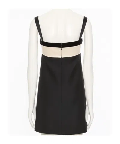 Valentino Embellished Satin-trimmed Wool And Silk-blend Crepe Mini Dress In Black