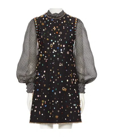 Valentino Long Sleeve Dress In Black