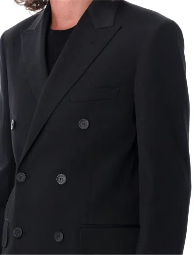 Golden Goose Double Breasted Blazer Wool Gabardine In Black