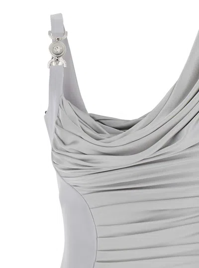 Versace Coktail Silver Viscose Dress
