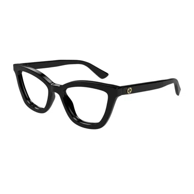 Gucci Wayfarer Lens Logo Frame In Black