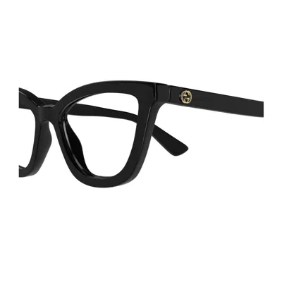 Gucci Wayfarer Lens Logo Frame In Black