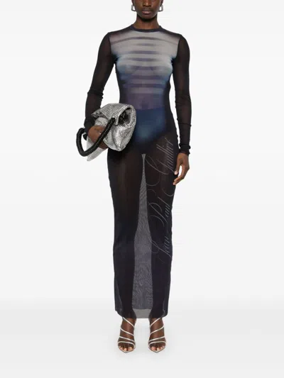 Jean Paul Gaultier Mesh Dress ''le Mâle'' In Black