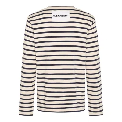 Jil Sander Bluejay Cotton Long Sleeved Top In Neutral