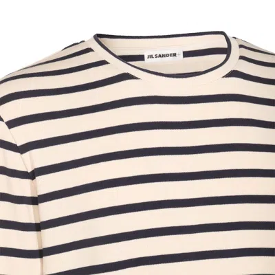 Jil Sander Bluejay Cotton Long Sleeved Top In Neutral