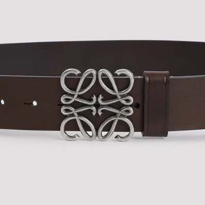 Loewe Chunky Anagram Adjustable Calf Skin Belt In Brown