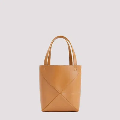 Loewe Puzzle Fold Tote Mini In Brown