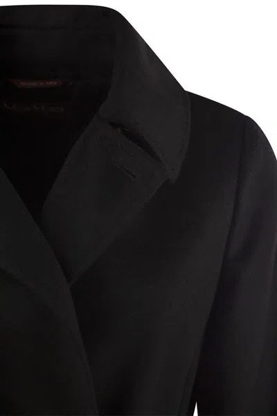 Max Mara Straight-cut Black Coat With Double-button Closure In Black