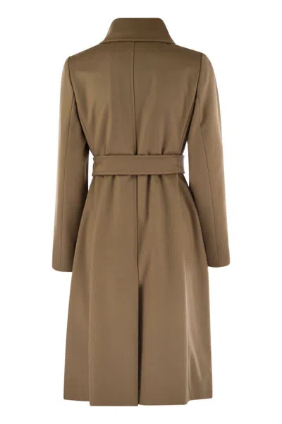 Max Mara Bcollage Double-breasted Coat In Brown