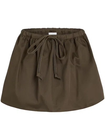 Patou Organic Cotton Mini Skirt In Brown