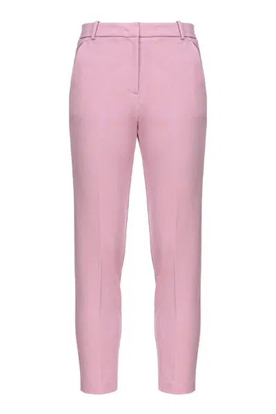 Pinko Tailored Trousers With Viscose Blend And Fit In Pink