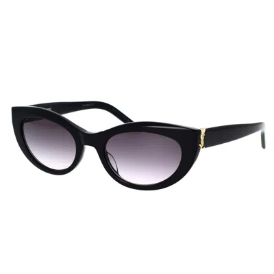 Saint Laurent Black Sl M115 Cat-eye Sunglasses In Gray