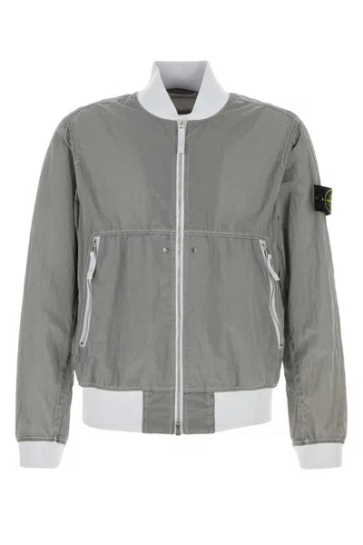 Stone Island Nylon Metal Bomber Jacket In Gray