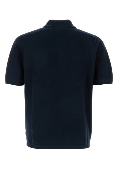 Stone Island Men's Navy Cotton Polo Shirt With Logo Patch