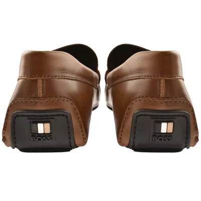 Hugo Boss Boss Noel Leather Loafers Brown