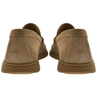 Hugo Boss Sienne Suede Loafers Open Green In Brown