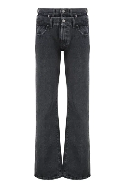 7 For All Mankind Hustle 5-pocket Straight-leg Jeans In Black