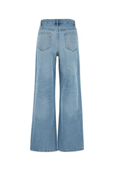 Apc Wide-leg Jeans With Belt Loops And Five-pocket Design In Blue
