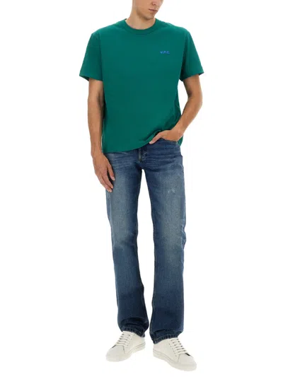Apc Relaxed Fit Crew Neck T-shirt In Green