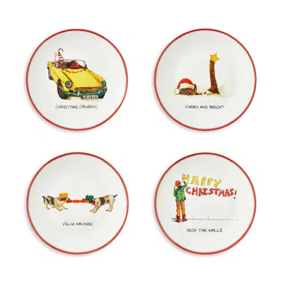 Spode Doodles 6 Tidbit Plates, Set Of 4