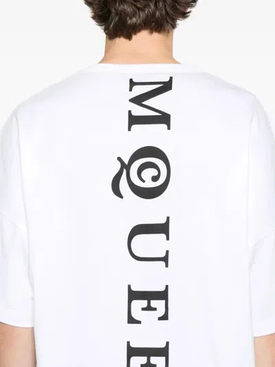 Alexander Mcqueen White Oversized T-shirt With Logo In White