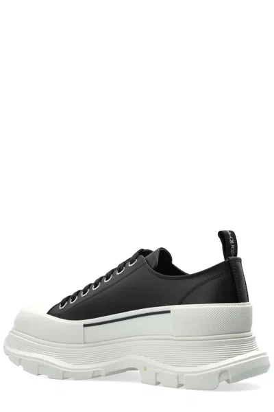 Alexander Mcqueen Black Nappa Leather Tread Slick Sneakers