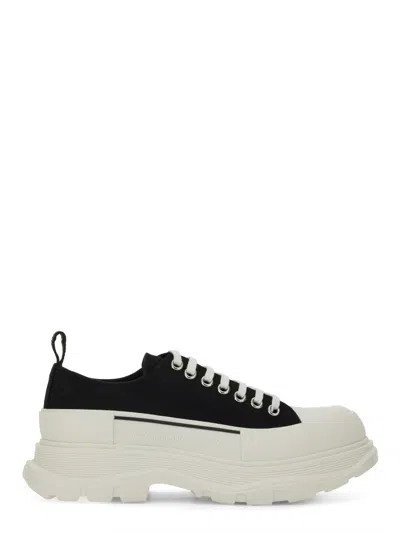 Alexander Mcqueen Black Nappa Leather Tread Slick Sneakers