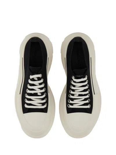 Alexander Mcqueen Black Nappa Leather Tread Slick Sneakers