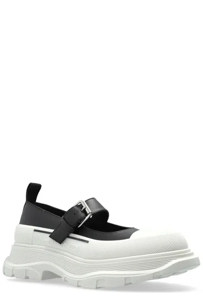 Alexander Mcqueen Two-tone Leather And Rubber Ballerinas