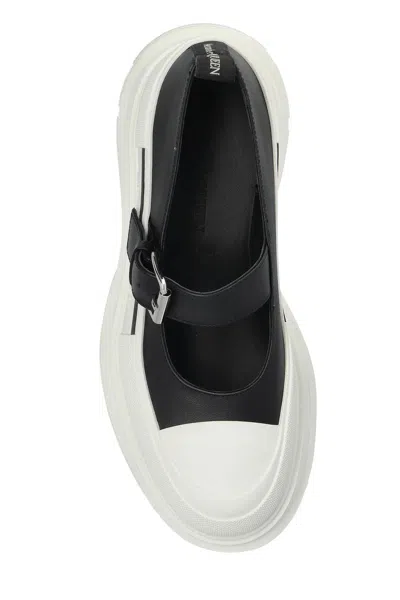Alexander Mcqueen Two-tone Leather And Rubber Ballerinas