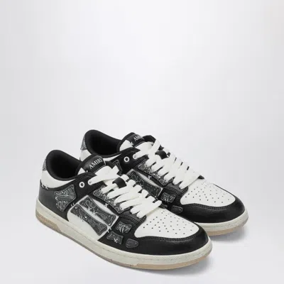 Amiri Skel Top Black Low Top Sneakers With Logo Patch On The Tongue And Logo Lettering On The Heel In Leat