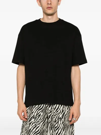 Amiri Tonal Logo Oversized Cotton T-shirt In Black