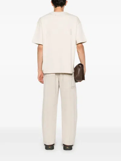 Amiri Oversized Short-sleeved Crewneck T-shirt In Neutral