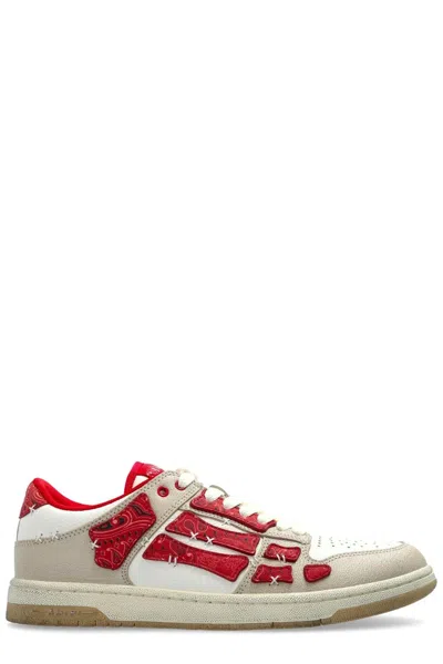 Amiri Leather Bandana Skel Sneakers With Contrast Panels