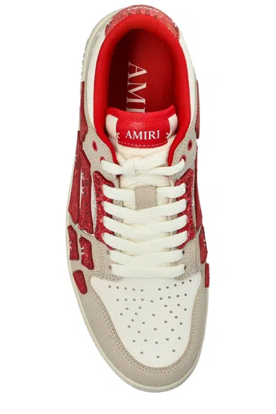 Amiri Leather Bandana Skel Sneakers With Contrast Panels