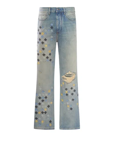 Amiri Blue Polyester Jeans In Blue