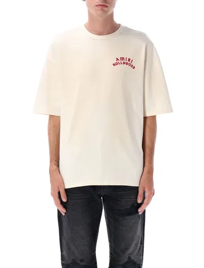 Amiri Mens Ivory Red Holly Text-print Cotton T-shirt Xl In Neutral