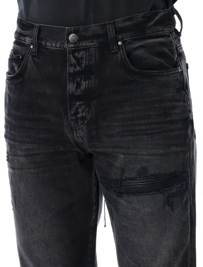 Amiri Mx1 Distressed Straight-leg Jeans In Black