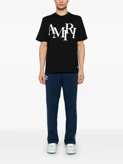 Amiri Cotton T-shirt With Front Logo Print In Black