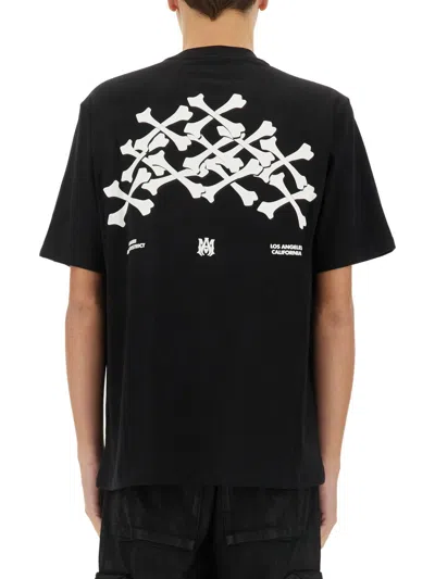 Amiri Mens Black Bones Stacked Short-sleeve Cotton-jersey T-shirt In Black
