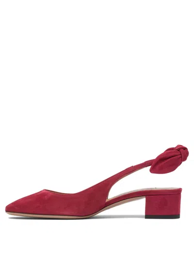Aquazzura Very Bow Tie 35 Suede Slingback Pumps