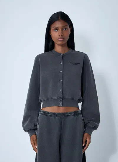Alexander Wang Women Logo Motif Cardigan In Gray
