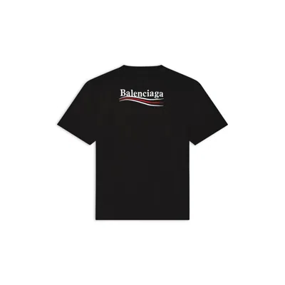 Balenciaga Political Campaign Logo Printed Crewneck T-shirt In Black