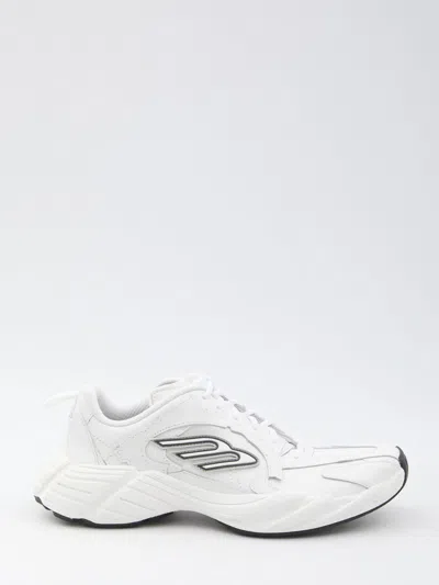 Balenciaga Men White Cowskin And Polyester Monday Shoe Sneakers
