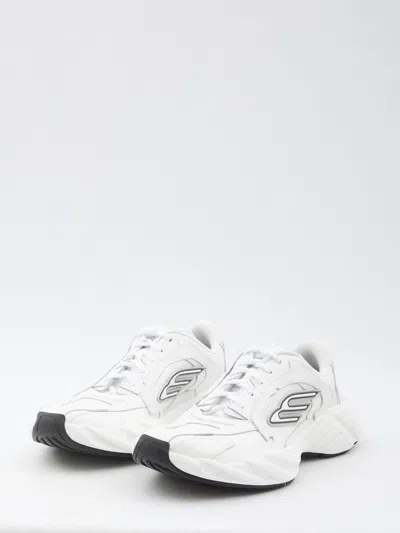 Balenciaga Men White Cowskin And Polyester Monday Shoe Sneakers