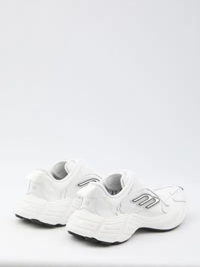 Balenciaga Men White Cowskin And Polyester Monday Shoe Sneakers