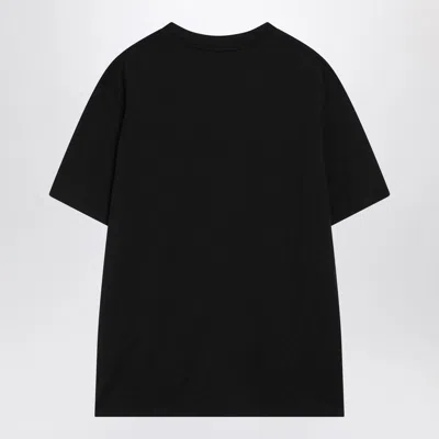 Balmain Black Crewneck T-shirt With Logo Lettering On The Front In Black